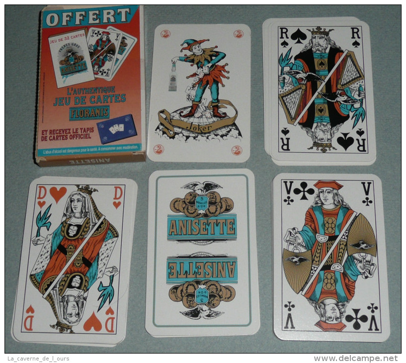 Rare Jeu De 33 Cartes Publicitaire Avec Joker, Pub Anisette FLORANIS, Anis - 32 Cards