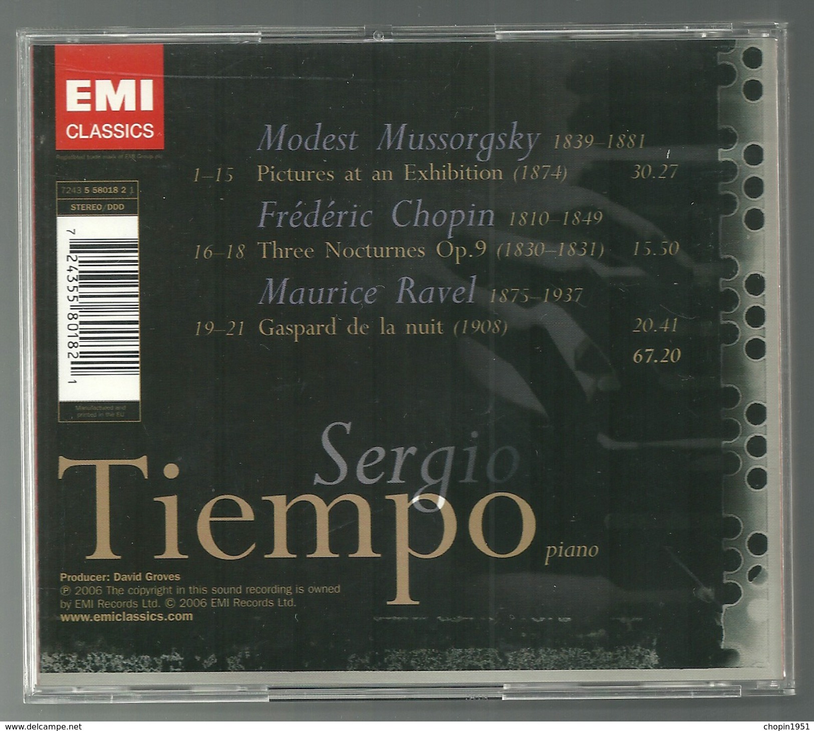 CD PIANO - MOUSSORGSKY / CHOPIN / RAVEL - SERGIO TIEMPO, PIANO - Klassik