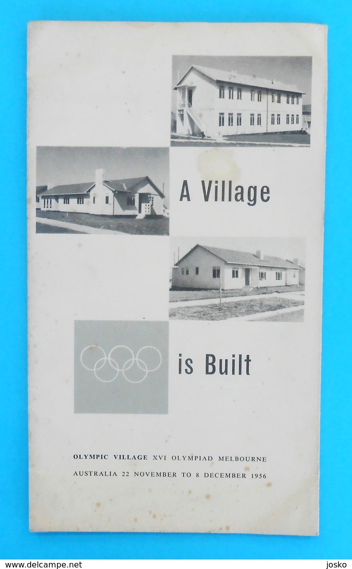 OLYMPIC GAMES MELBOURNE 1956. Australia - A VILLAGE IS BUILT ... Original Vintage Brochure * Olympiad Olympiade Olympia - Other & Unclassified