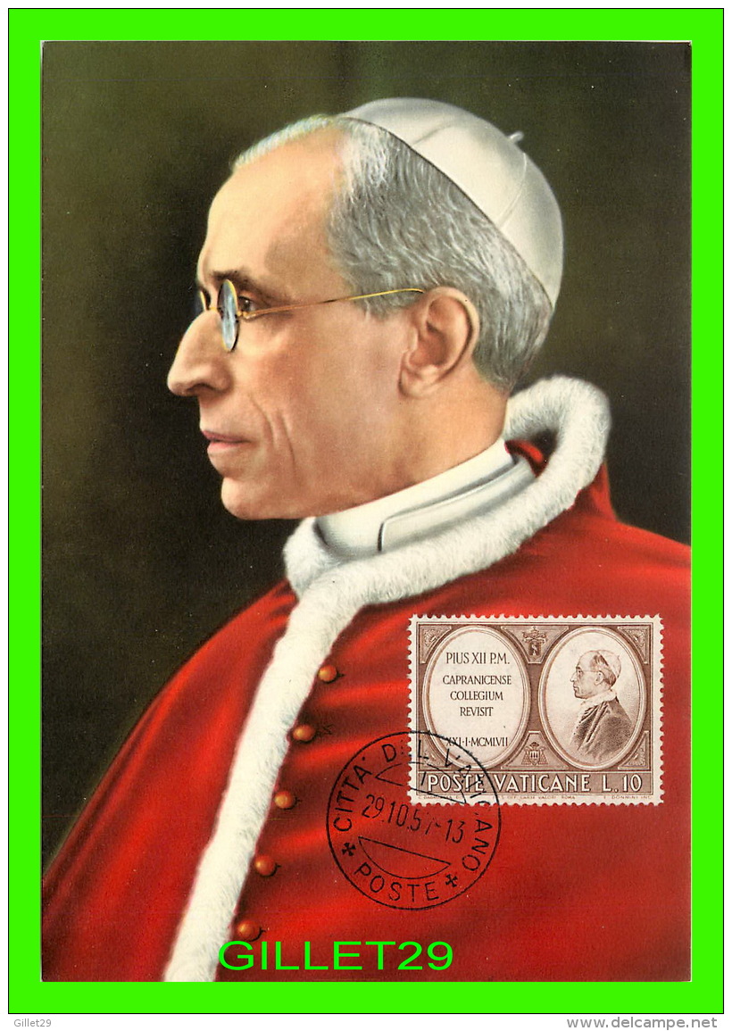 PAPES - S. S. PIO XII - TIMBRE POSTE VATICANE L. 10 1957 - - Pausen