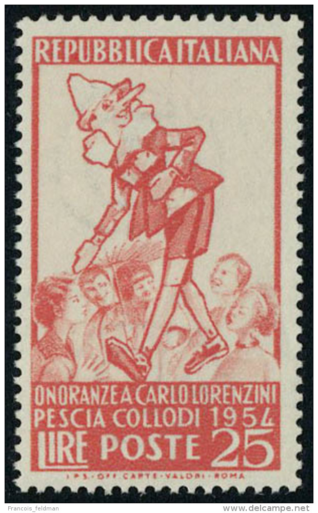 Neuf Sans Charnière N° 683, 25l Pinocchio, Variété Fond Blanc T.B. Sassone 746a - Autres & Non Classés