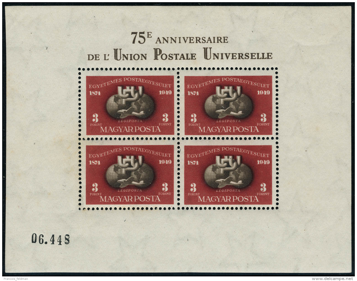 Neuf Avec Charnière N°90A. 75ème Anniversaire De L'UPU. BF Dentelé + Non Dentelé.... - Autres & Non Classés