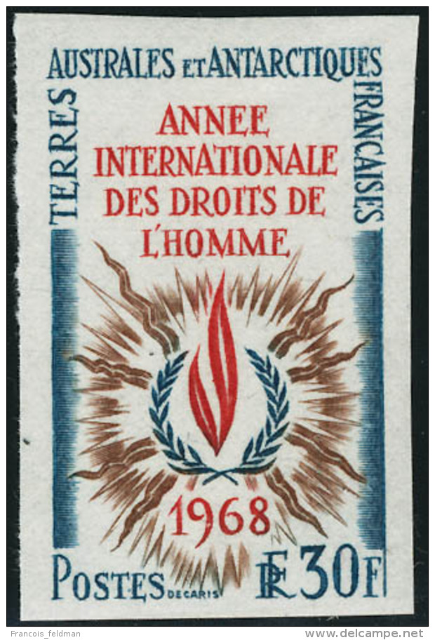 Neuf Sans Charnière N° 27. 30f Droits De L'homme, 1ex Non Dentelé + 1ex En épreuve De... - Autres & Non Classés