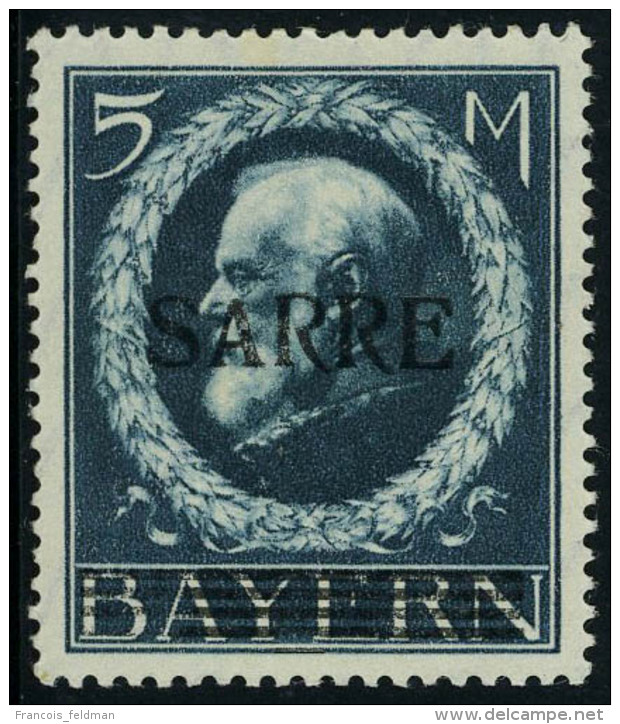 Neuf Avec Charnière N° 30a, 5m Bleu Variété Petit A De Sarre, Cl, T.B. Signé Brun +... - Autres & Non Classés