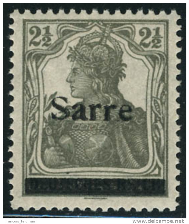 Neuf Sans Charnière N° 2A. 2 1/2 Pf Gris Olive, 2ème Tirage, Michel N° 2a II, Superbe,... - Autres & Non Classés