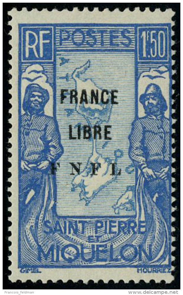 Neuf Avec Charnière N° 285/88, Les 4 Valeurs France Libre, Cl, T.B. Signé Calves - Autres & Non Classés