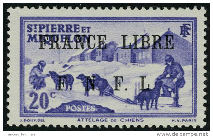 Neuf Avec Charnière N° 252, 20c Violet France Libre, T.B.   Signé - Autres & Non Classés