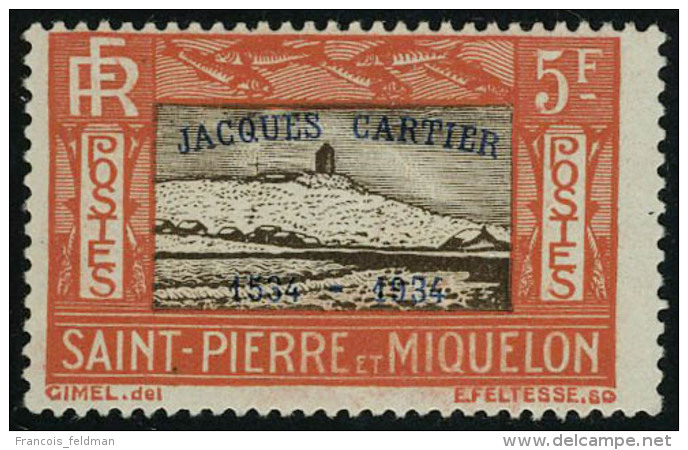 Neuf Sans Charnière N° 159A/E, La Série Surcharge Jacques Cartier T.B. - Autres & Non Classés