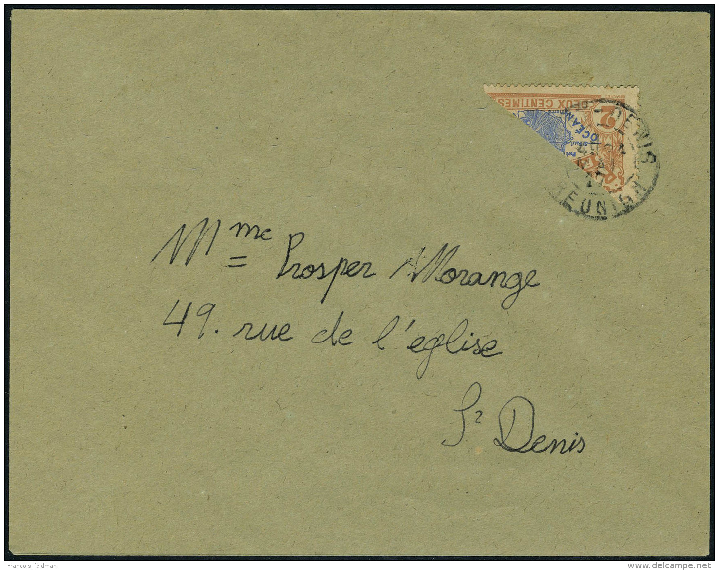 Lettre N° 57, 2c Jaune Brun Et Olive Coupé Sur L Locale Mai 1917 T.B. - Autres & Non Classés