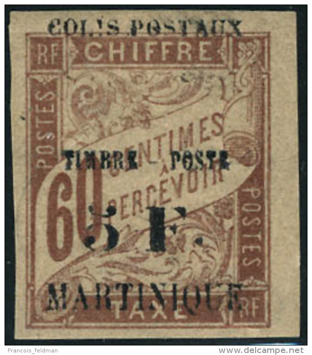 Neuf Avec Charnière N°60a. 5f S/60c Variété Surcharge Inversée Colis Postaux En... - Autres & Non Classés