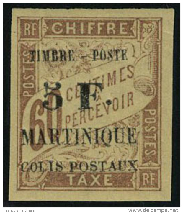 Neuf Sans Charnière N° 60, 5f Sur 60c Taxe Brun, Superbe, Rare **, Signé, 700 + 100% - Autres & Non Classés