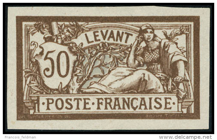 Neuf Sans Gomme N°25a. 50c Merson. Non Dentelé. T.B. Rare. Signé Brun - Autres & Non Classés