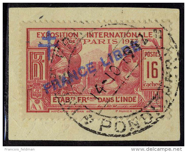 Fragment N° 172, 16ca France Libre Expo 1937 Obl Sur Fragment T.B. Signé Brun - Autres & Non Classés