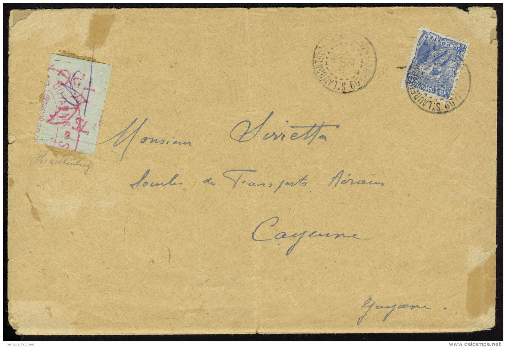 Lettre N° 1, 75c Violet + Affranchissement Complementaire Sur Lettre, T.B. Rare - Autres & Non Classés