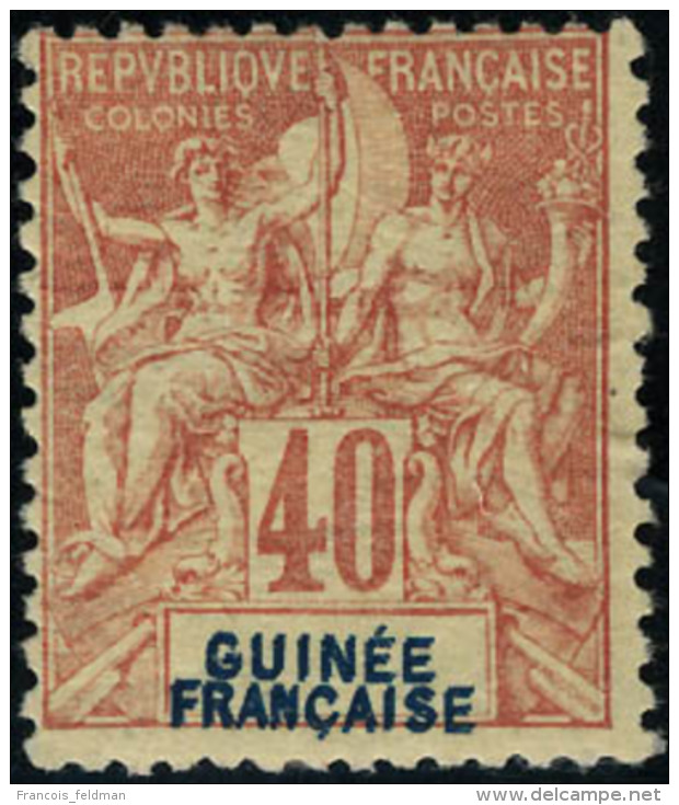 Neuf Avec Charnière N°10a. 40c Orange, Double Légende. T.B. - Autres & Non Classés