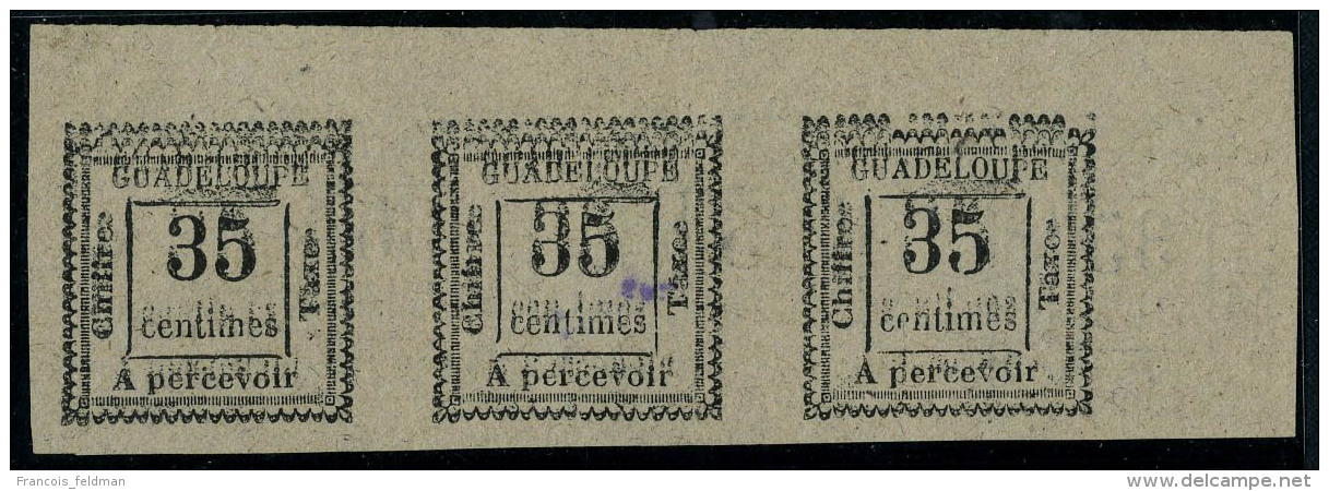 Neuf Sans Gomme N° 11a, Essai Au Type De 1884, 35c Noior Sur Gris Lilas, Bande Hor De 3ex, Tous Impression... - Autres & Non Classés