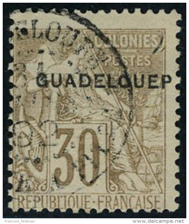 Oblitéré N° 22aD, 30c Guadelouep T.B. Signé Brun - Autres & Non Classés
