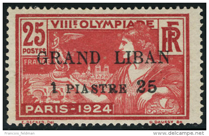 Neuf Sans Gomme N° 19, JO De 1924, 1,25 Sur 25c, Variété G Maigre, T.B. Signé Calves. - Autres & Non Classés