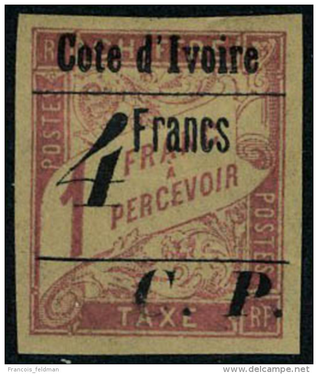 Neuf Avec Charnière N° 21a, 4f Sur 1F Rose Sur Paille Type II, T.B. Rare, Signé Brun - Autres & Non Classés