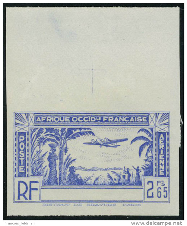 Neuf Sans Gomme Type Pa De 1940, 2f65 Bleu Non émis, Sans La Légende Côte D'Ivoire, ND, T.B.... - Autres & Non Classés