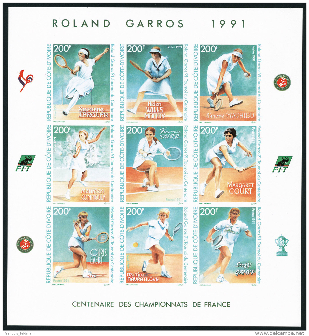 Neuf Sans Charnière N° 854/62, + 863/71, Tennis, Les 2 Séries, Feuillet Non Dentelé, T.B. - Autres & Non Classés