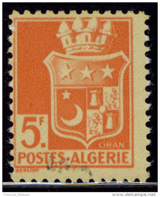 Neuf Avec Charnière N° 197d, 5f Rouge Orange, Imprimé Recto Et Verso, T.B. Signé Brun - Autres & Non Classés