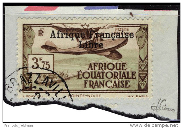 Fragment N° 16, 3f75 Afrique Française Libre, Sur Petit Fragment, T.B. Signé JF Brun - Autres & Non Classés