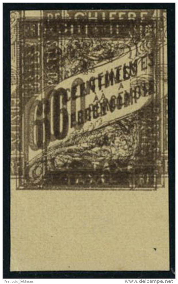 Neuf Sans Gomme N° 24a, 60c Brun Violacé, ND, Double Impression Bdf, T.B. - Autres & Non Classés