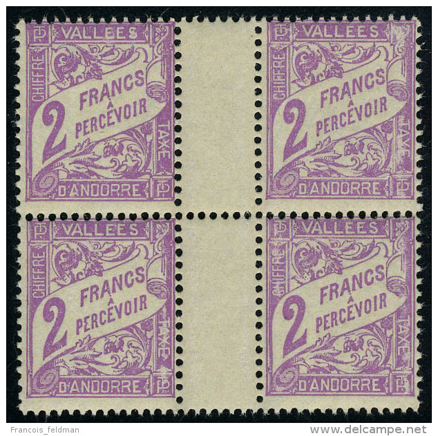 Neuf Sans Charnière N° 19, 2f Violet, 50 Ex En Morceaux De Feuille, T.B. - Autres & Non Classés