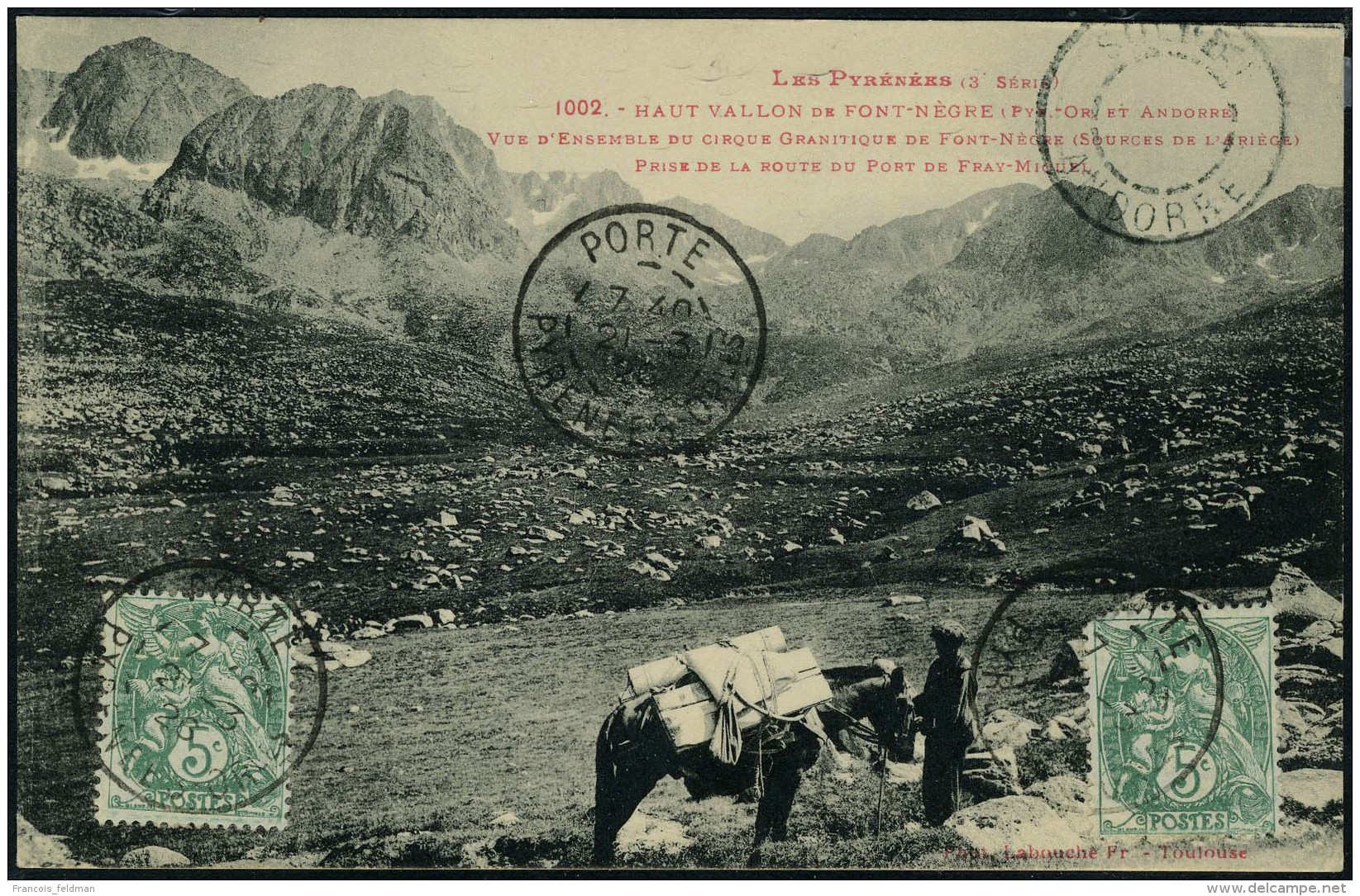 Lettre Carte Postale D'Andorre Affranchie à 10c, 2 X 5c Type Blanc Obl Soldeu, Cachet... - Autres & Non Classés