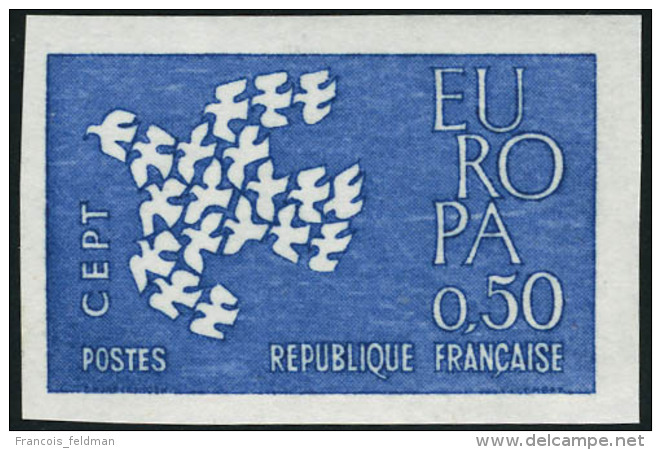 Neuf Sans Charnière France N° 1309/10. EUROPA 1961. La Paire Non Dentelée + La Même En 2... - Autres & Non Classés