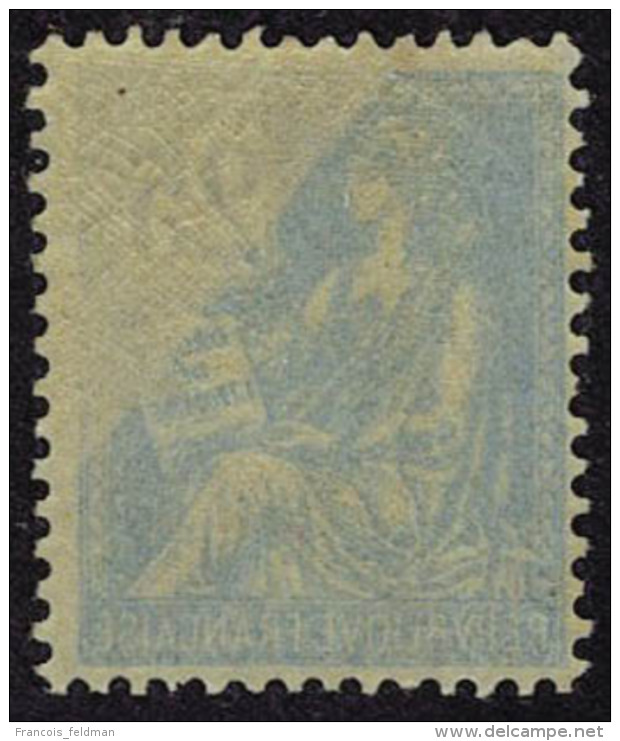 Neuf Sans Charnière N° 118b, 25c Bleu, Réimpression Recto Verso, T.B. - Autres & Non Classés