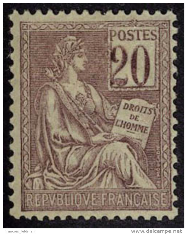 Neuf Avec Charnière N° 113a, 20c Brun Lilas, Chiffres Déplacés, T.B. - Autres & Non Classés