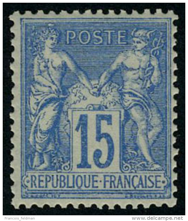 Neuf Sans Charnière N° 90, 15c Bleu T.B. - Autres & Non Classés