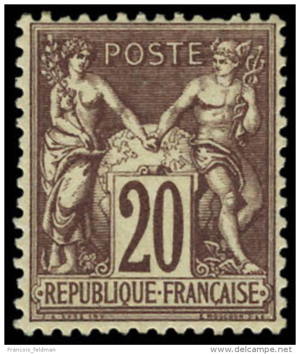 Neuf Avec Charnière N° 67, 20c Brun Lilas, Type I, Bien Centré, T.B. - Sonstige & Ohne Zuordnung