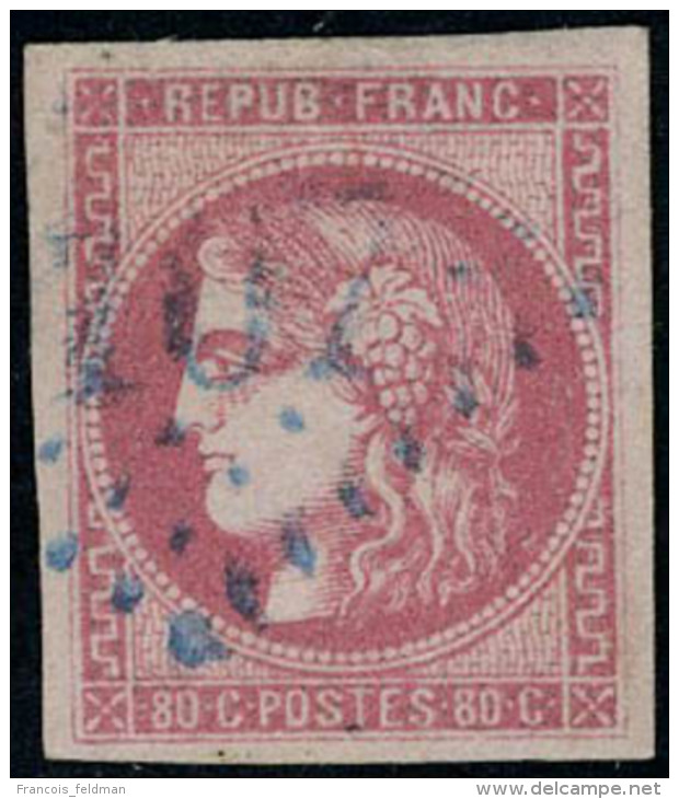 Oblitéré N° 49, 80c Rose Vif, Obl GC 5107 En Bleu Tunis, T.B. Signé - Sonstige & Ohne Zuordnung