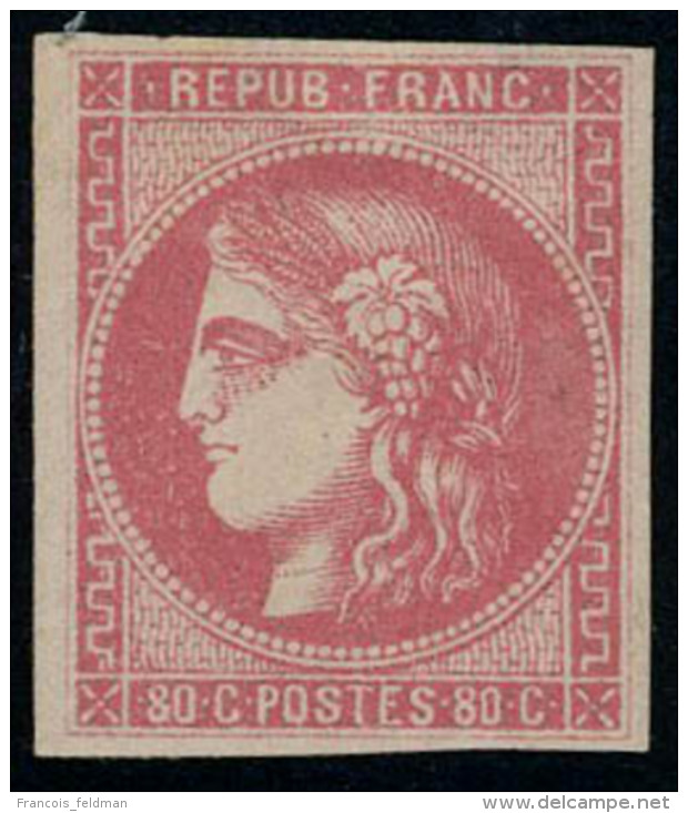 Neuf Avec Charnière N° 49, 80c Rose T.B. Signé Calves - Autres & Non Classés