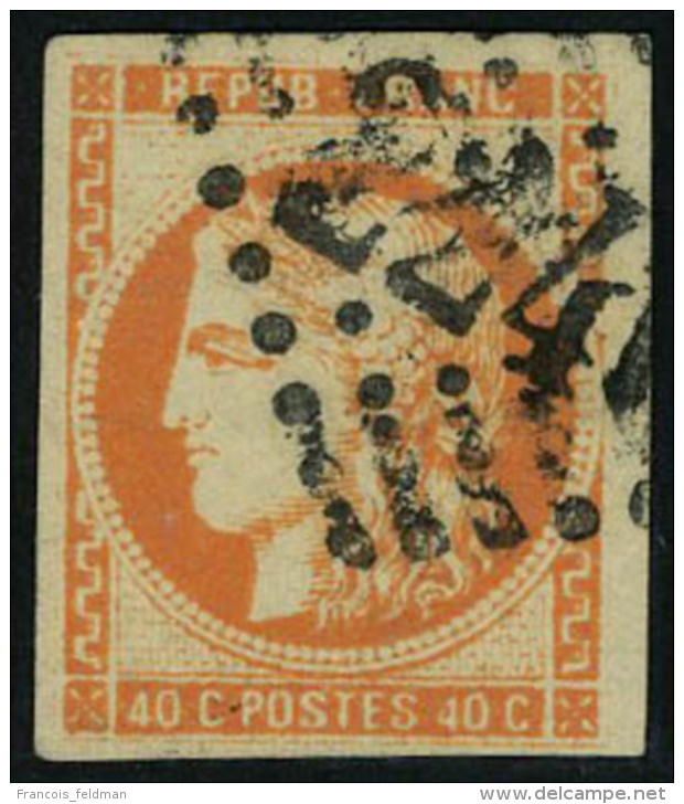 Oblitéré N° 48a, 40c Orange Vif T.B. Signé A Brun Et JF Brun - Sonstige & Ohne Zuordnung