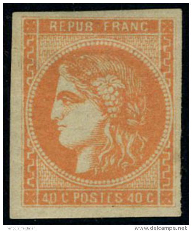 Neuf Avec Charnière N° 48, 40c Orange, T.B. Signé JF Brun - Sonstige & Ohne Zuordnung