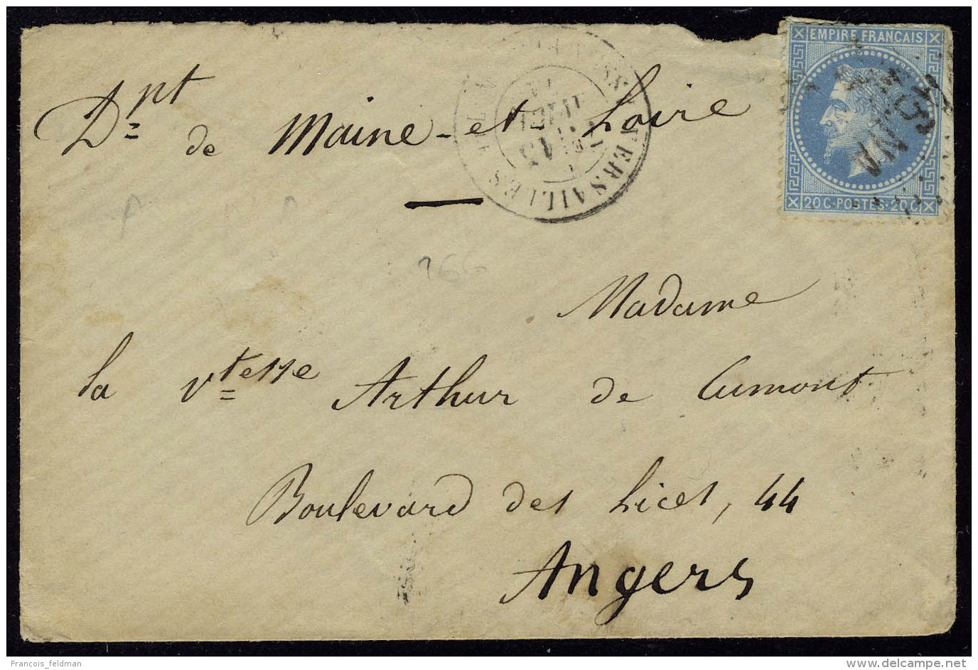 Lettre N° 29A, 20c Bleu I, Seul Sur L Obl ASNA (grandes Lettres) + Càd Versailles Assemblée... - Autres & Non Classés