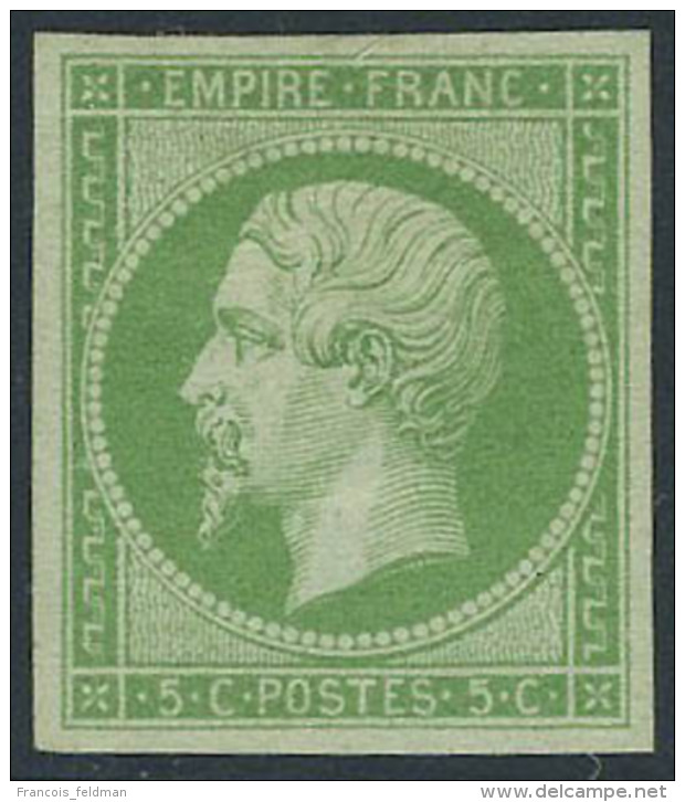 Neuf Avec Charnière N° 12, 5c Vert, Jolies Marges, T.B. Signé JF Brun - Autres & Non Classés