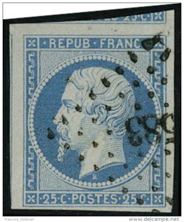 Oblitéré N° 10, 25c Bleu Grandes Marges Superbe - Autres & Non Classés