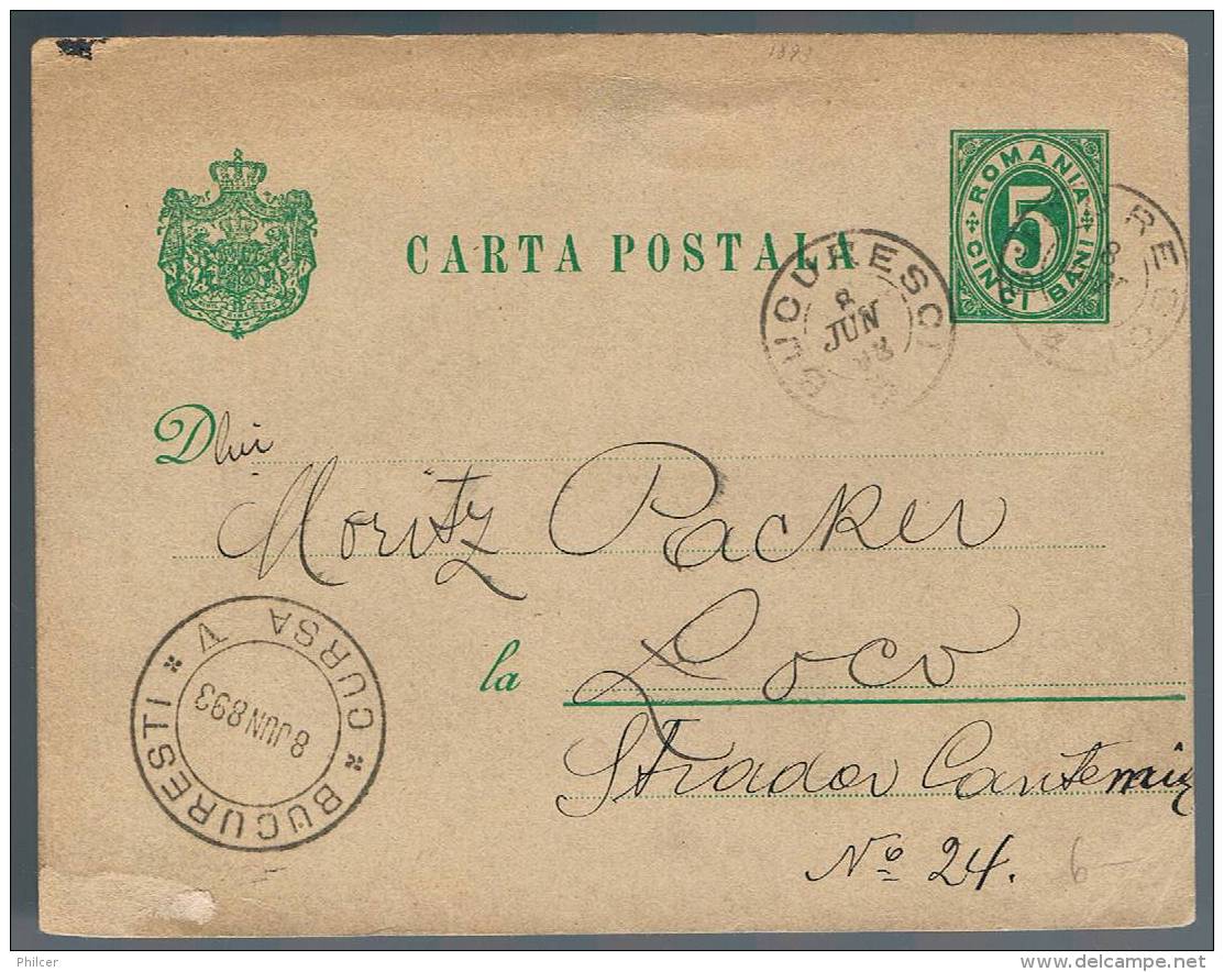 Romania, 1893, Carta Postala - Covers & Documents