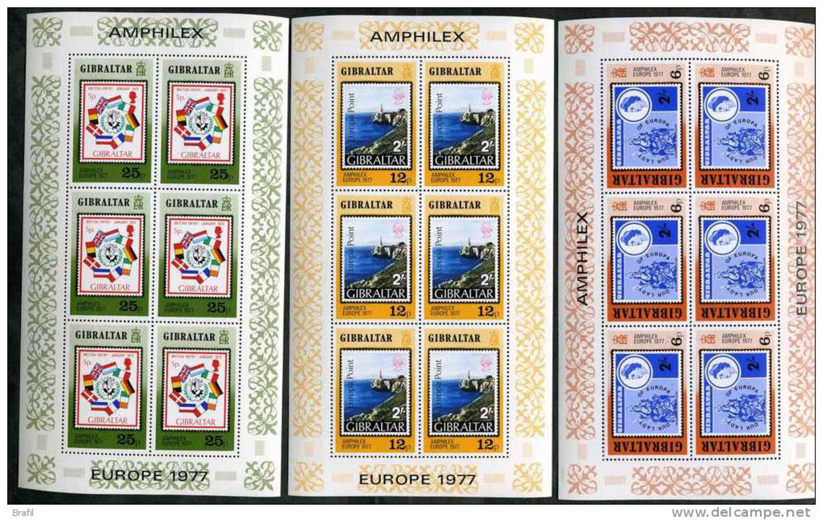 1977 Europa CEPT, Foglietti Gibilterra, Serie Completa Nuova (**) - 1977