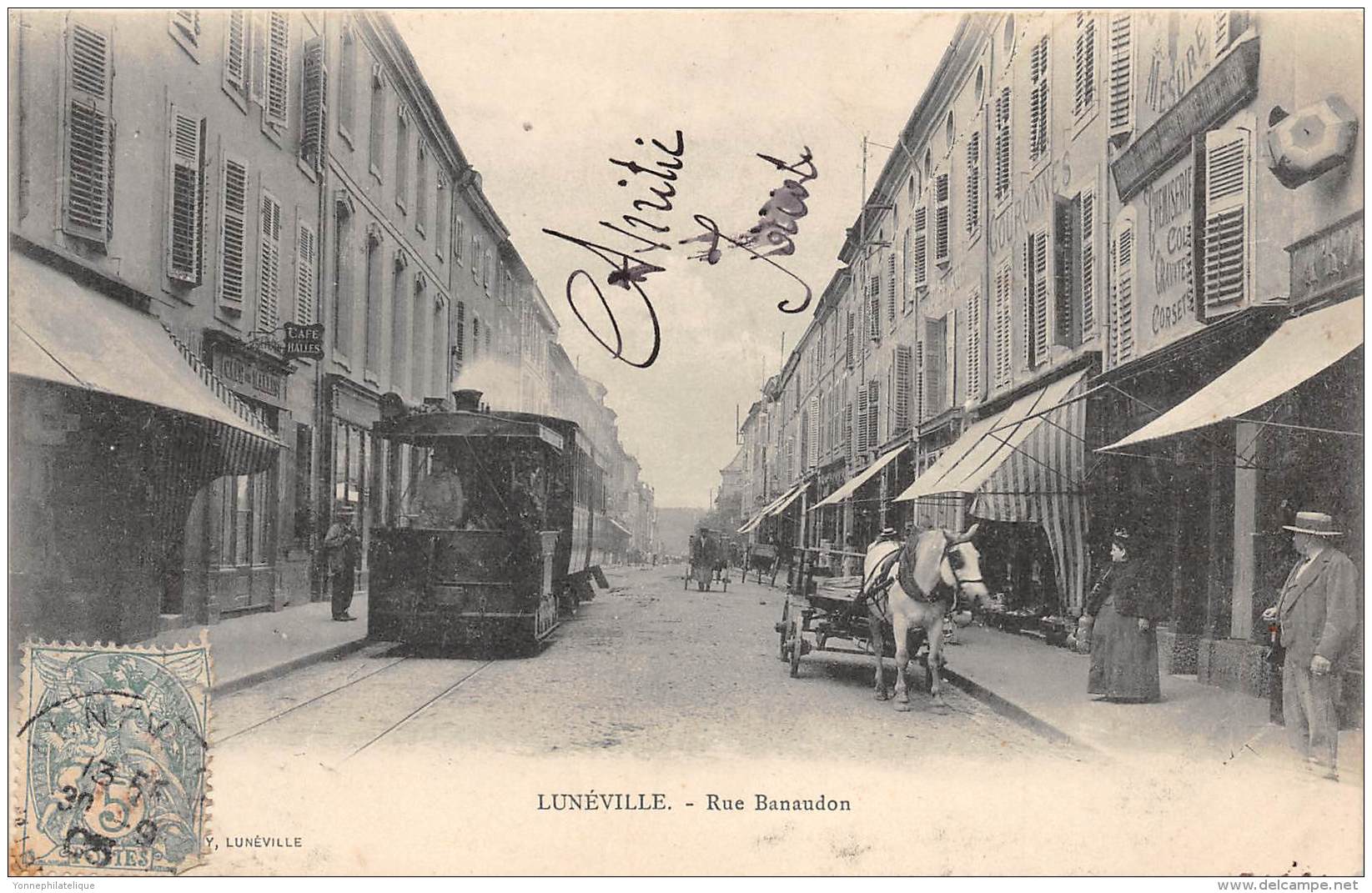 54 - MEURTHE ET MOSELLE - Gares Et Chemin De Fer / Lunéville - Rue Banaudon - Beau Plan Tramway - Luneville