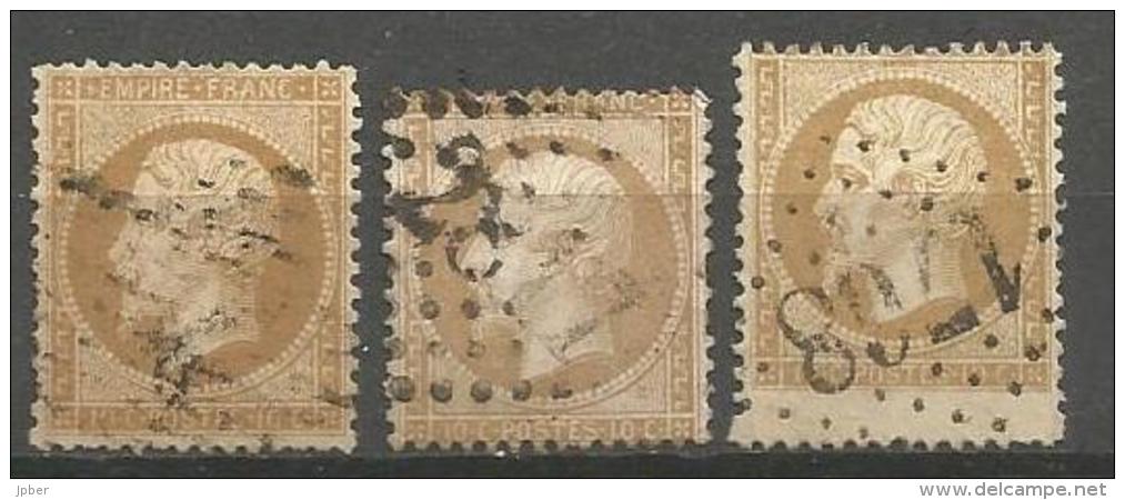 France - F1/058 - Type Napoleon III - N°21 Obl. PERONNE Et HAUTMONT - Curiosité Format Normal / Court / Allongé - 1862 Napoléon III.