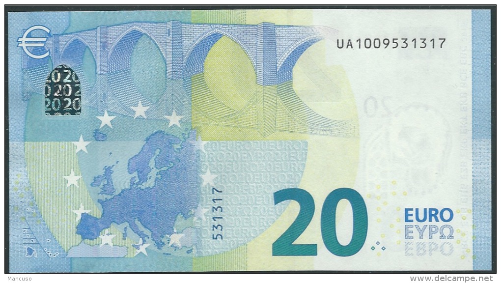 € 20  FRANCE  UA U004 B1  DRAGHI  UNC - 20 Euro