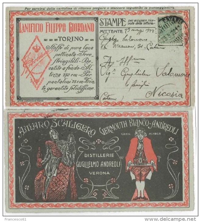 B2-16 RICEVUTA BUSTA LETTERA PUBBLICITARIA BLP MOLTO RARA 23-5-1922 - Stamps For Advertising Covers (BLP)