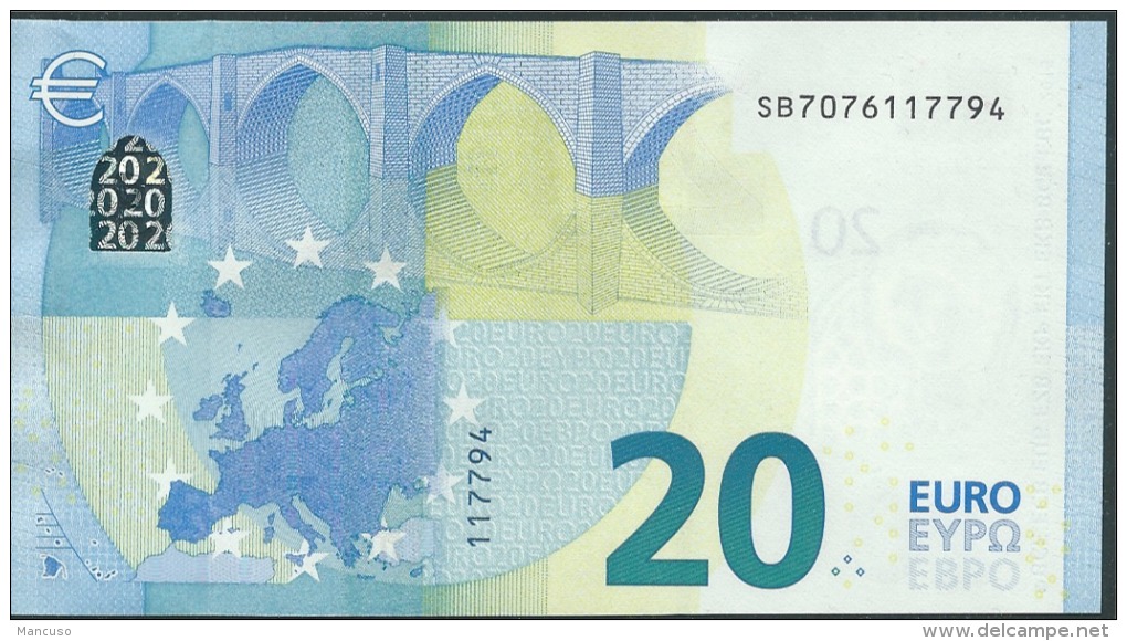 &euro; 20  ITALIA SB S008 G5  DRAGHI  UNC - 20 Euro