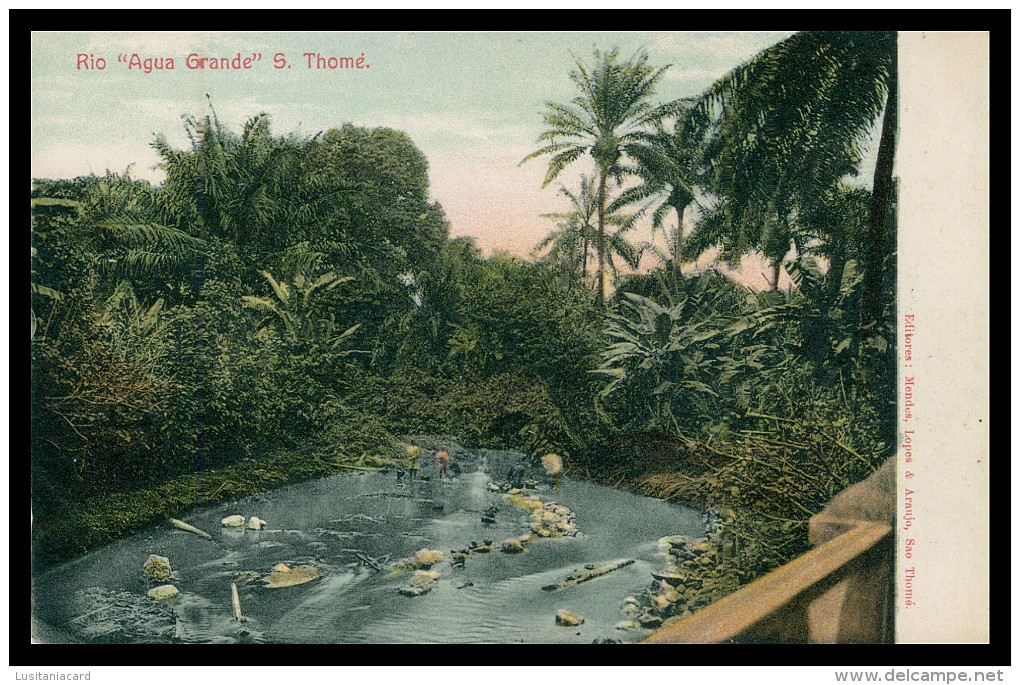 SÃO TOMÉ E PRÍNCIPE - Rio"Agua Grande" S. Thomé (Mendes Lopes & Araujo) Carte Postale - Sao Tome Et Principe